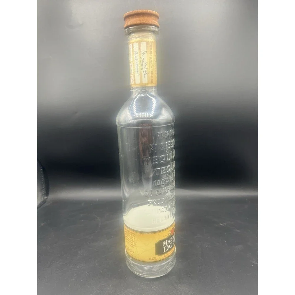 Maestro Dobel Reposado Empty Tequila Bottle 750ml Frosted Glass Bar Decor